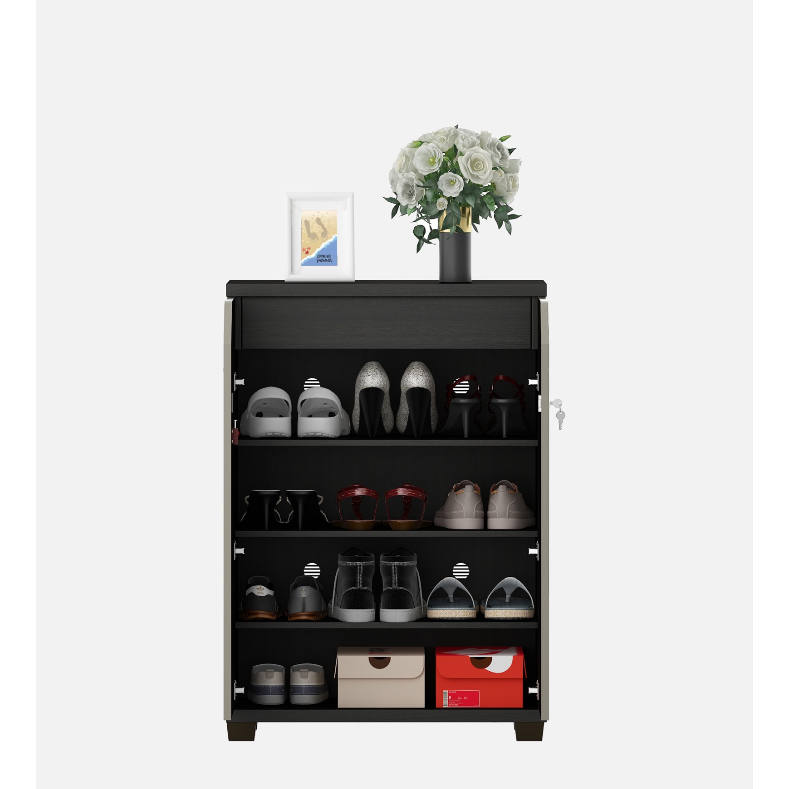 Maxwell (shc03) Shoe Cabinet - Natural Wenge